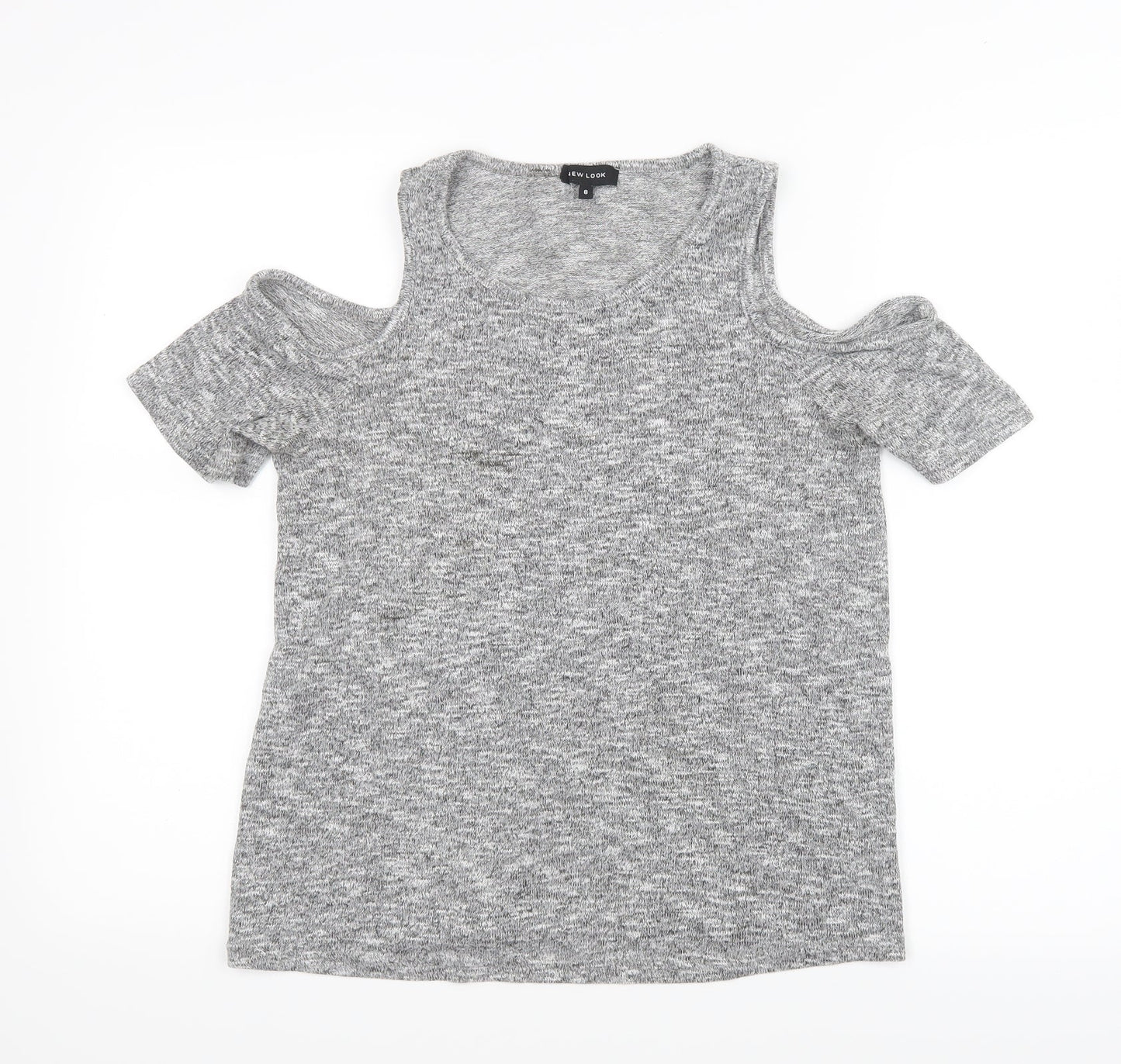 Womens UK Size 8 New Look Grey Basic T-Shirt