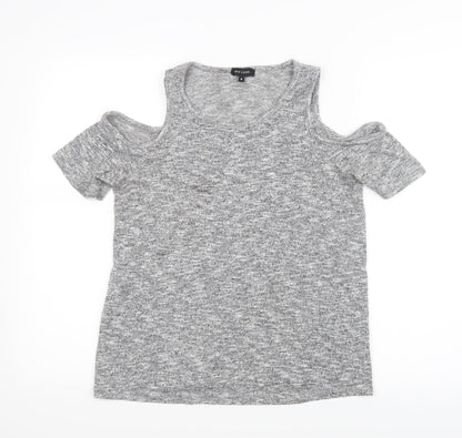 Womens UK Size 8 New Look Grey Basic T-Shirt