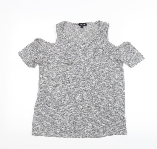 Womens UK Size 8 New Look Grey Basic T-Shirt