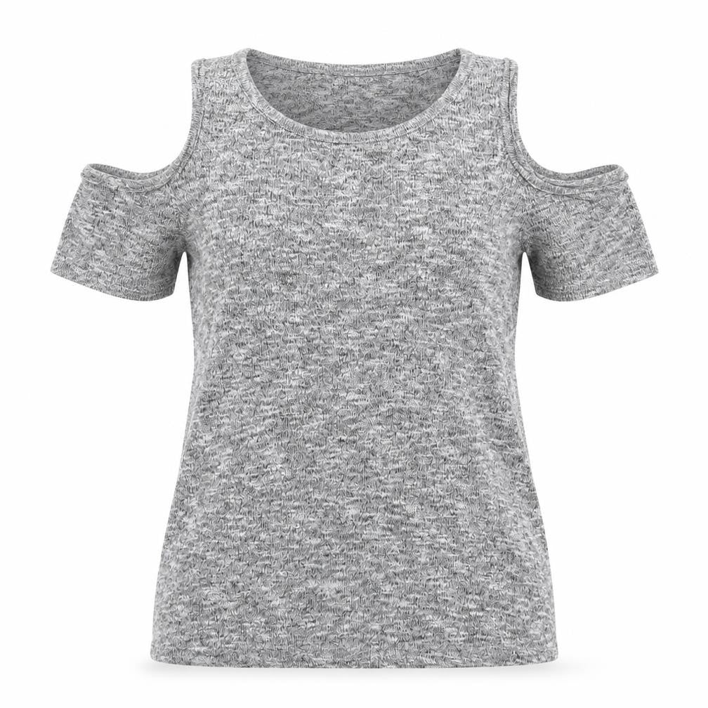 Womens UK Size 8 New Look Grey Basic T-Shirt