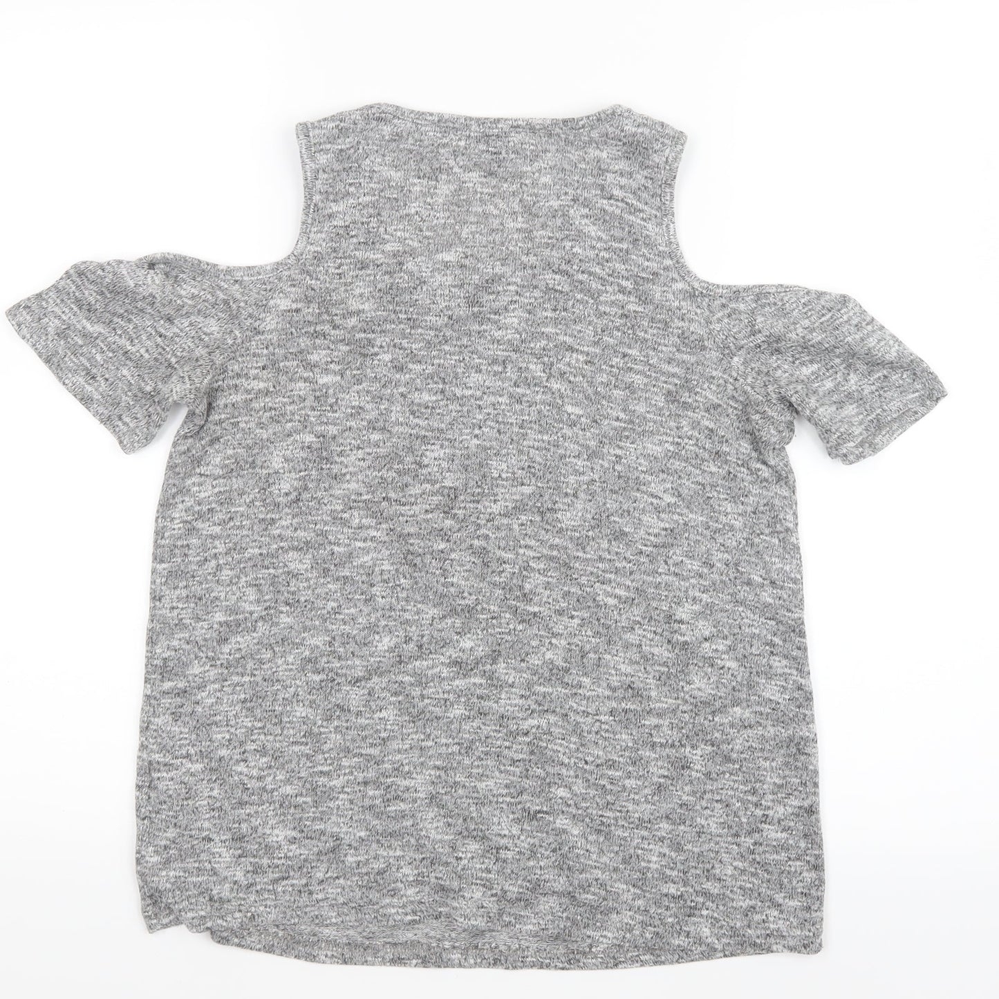 Womens UK Size 8 New Look Grey Basic T-Shirt