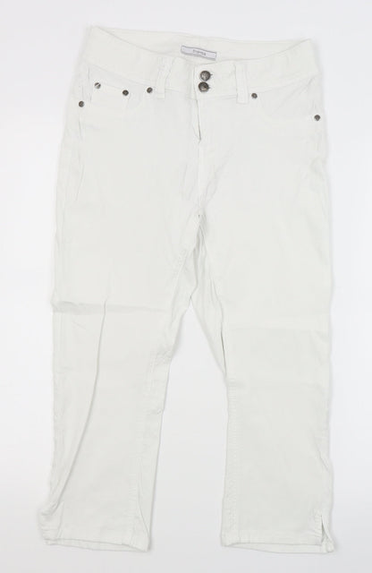 Fransa Womens White  Denim Cropped Jeans Size 10 L20 in