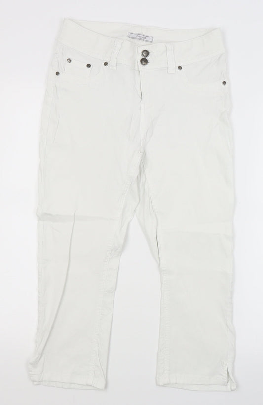 Fransa Womens White  Denim Cropped Jeans Size 10 L20 in