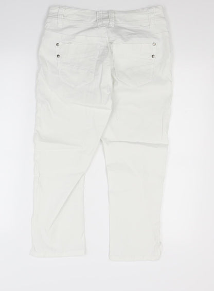 Fransa Womens White  Denim Cropped Jeans Size 10 L20 in