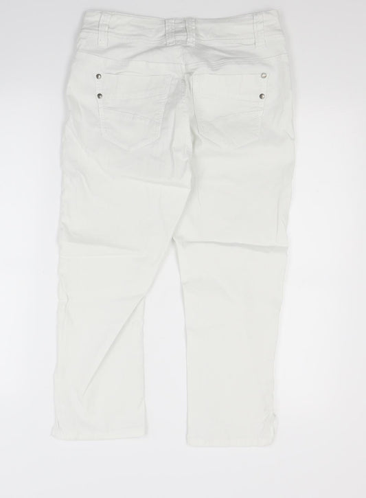 Fransa Womens White  Denim Cropped Jeans Size 10 L20 in