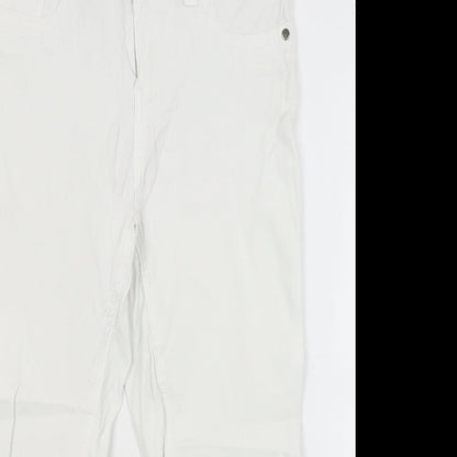 Fransa Womens White  Denim Cropped Jeans Size 10 L20 in
