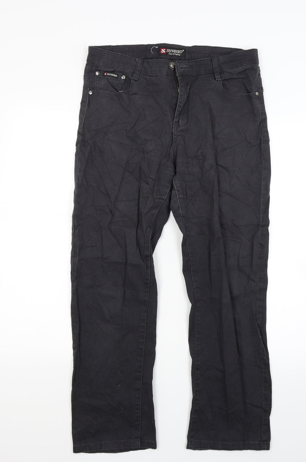 Sun bird Womens Black  Denim Straight Jeans Size 32 in L25 in