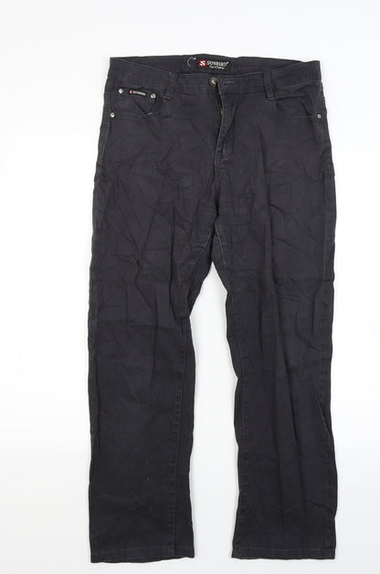Sun bird Womens Black  Denim Straight Jeans Size 32 in L25 in