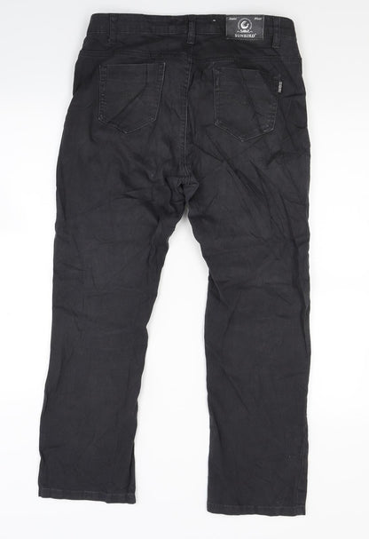 Sun bird Womens Black  Denim Straight Jeans Size 32 in L25 in