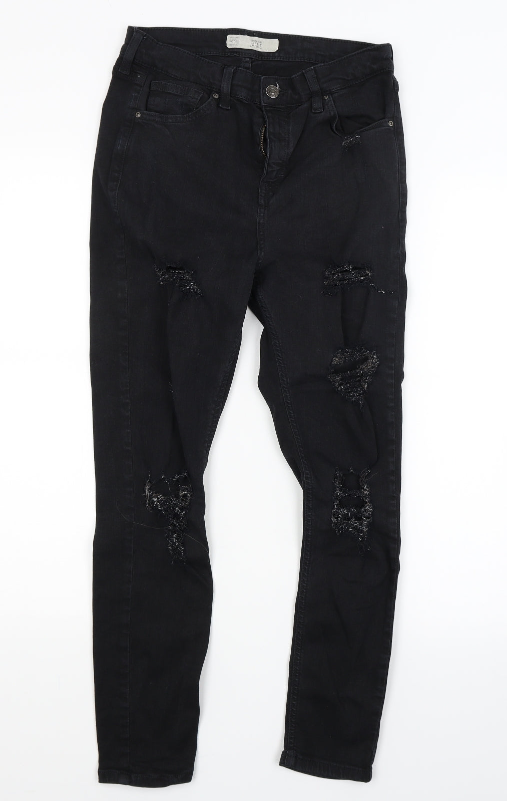 Topshop Womens Black  Denim Skinny Jeans Size 27 in L24 in