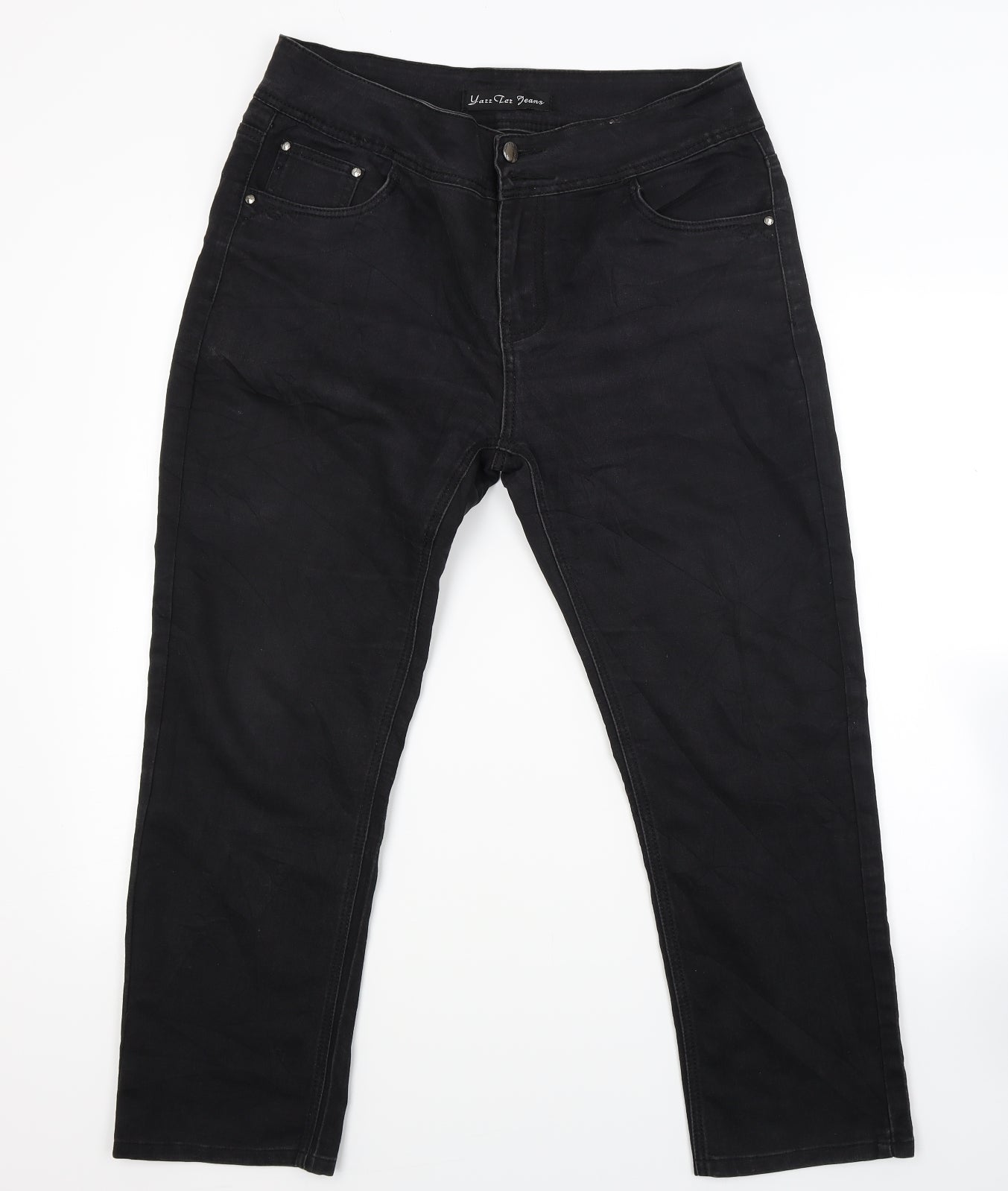 Womens UK Size 33 in Yazz Collection Regular Fit Straight Black Jeans