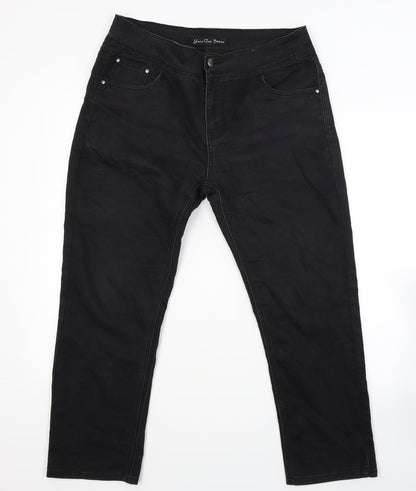 Womens UK Size 33 in Yazz Collection Regular Fit Straight Black Jeans