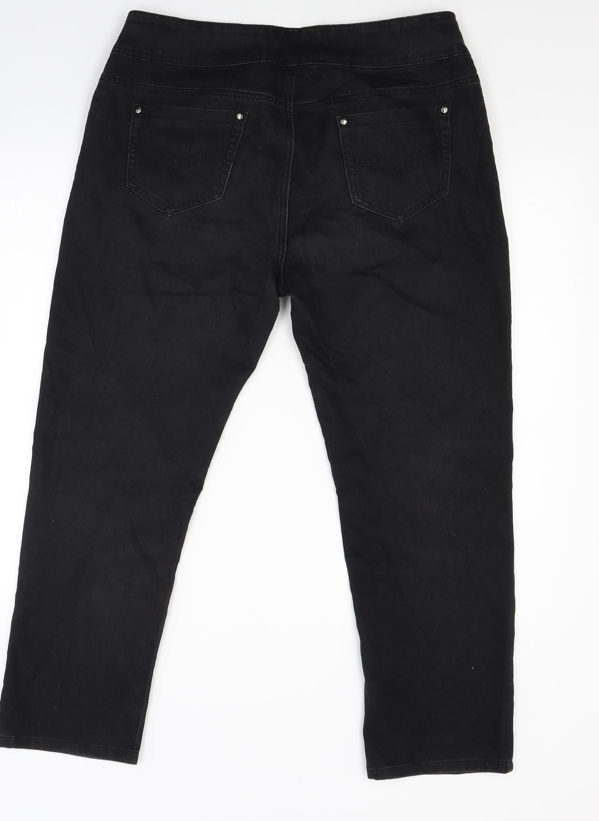 Womens UK Size 33 in Yazz Collection Regular Fit Straight Black Jeans
