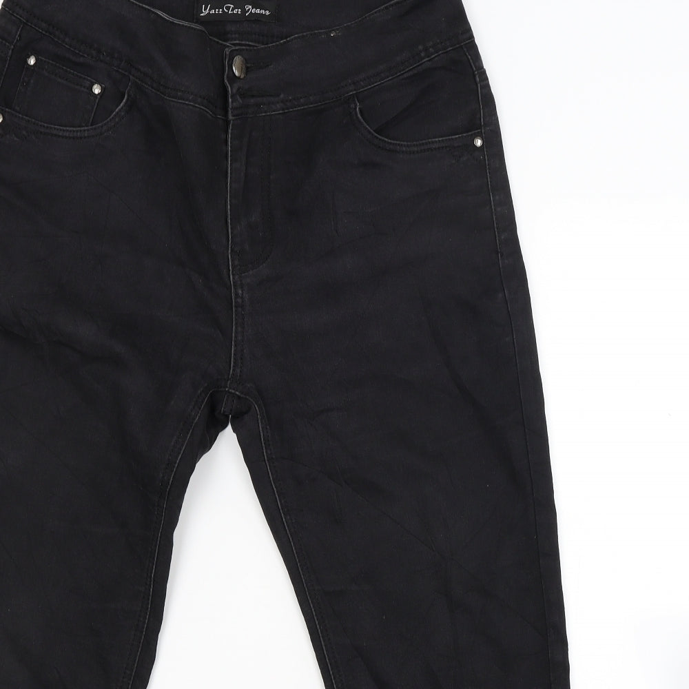 Womens UK Size 33 in Yazz Collection Regular Fit Straight Black Jeans