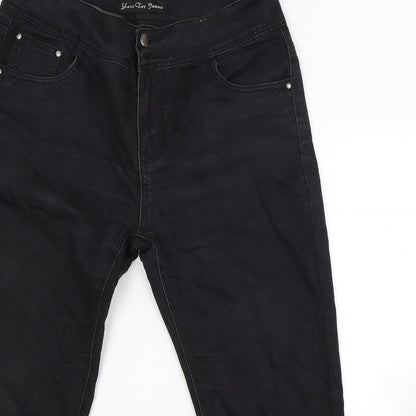 Womens UK Size 33 in Yazz Collection Regular Fit Straight Black Jeans