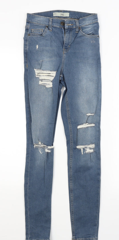 Topshop Womens Blue  Denim Skinny Jeans Size 25 in L27 in