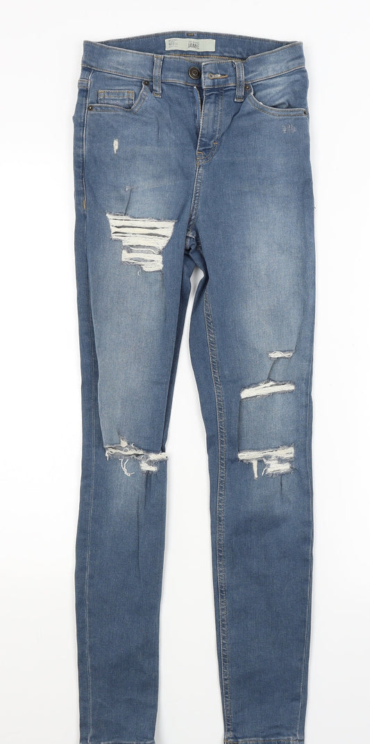 Topshop Womens Blue  Denim Skinny Jeans Size 25 in L27 in