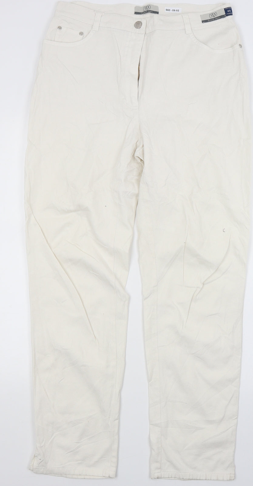 Cero Womens White  Denim Straight Jeans Size 18 L28 in