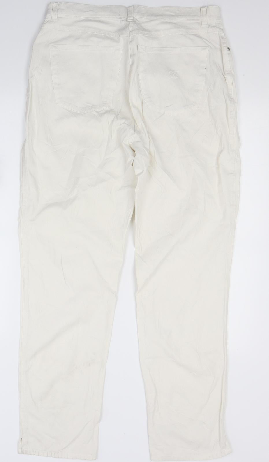 Cero Womens White  Denim Straight Jeans Size 18 L28 in