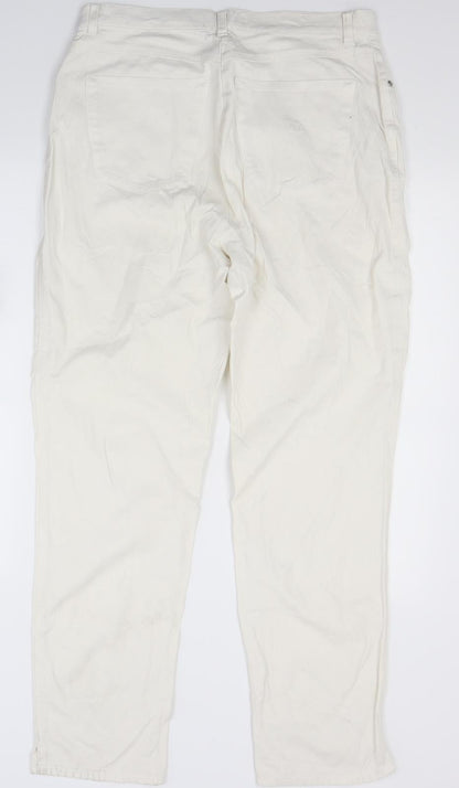 Cero Womens White  Denim Straight Jeans Size 18 L28 in