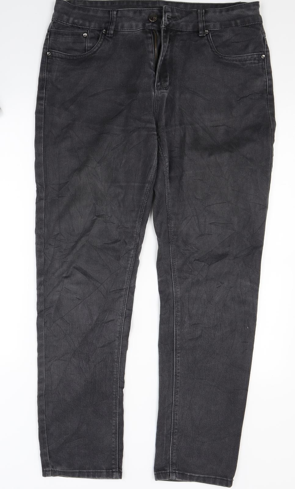 Womens UK Size 33 in Yazz Collection Regular Fit Straight Grey Jeans