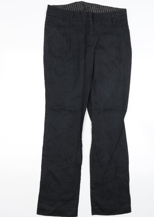 Womens UK Size 30 in Preworn Regular Fit  Black Trousers