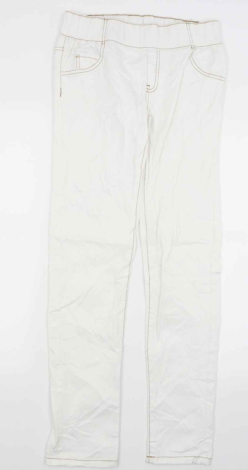 ESMARA Womens White  Denim Straight Jeans Size 12 L28 in