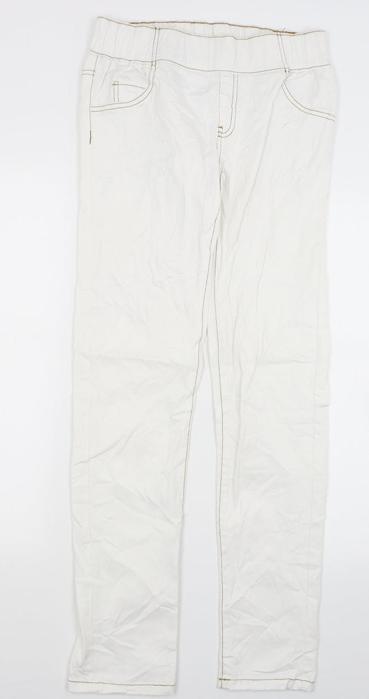 ESMARA Womens White  Denim Straight Jeans Size 12 L28 in