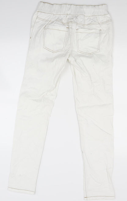ESMARA Womens White  Denim Straight Jeans Size 12 L28 in