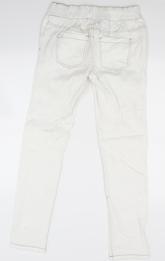 ESMARA Womens White  Denim Straight Jeans Size 12 L28 in