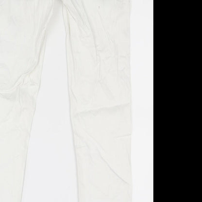 ESMARA Womens White  Denim Straight Jeans Size 12 L28 in