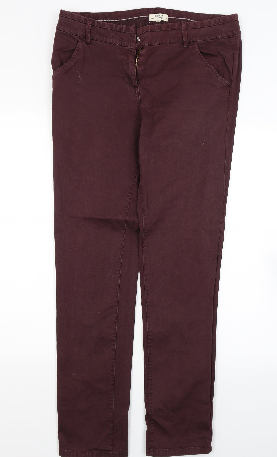 Womens UK Size 12 Papaya Regular Fit Skinny Red Jeans