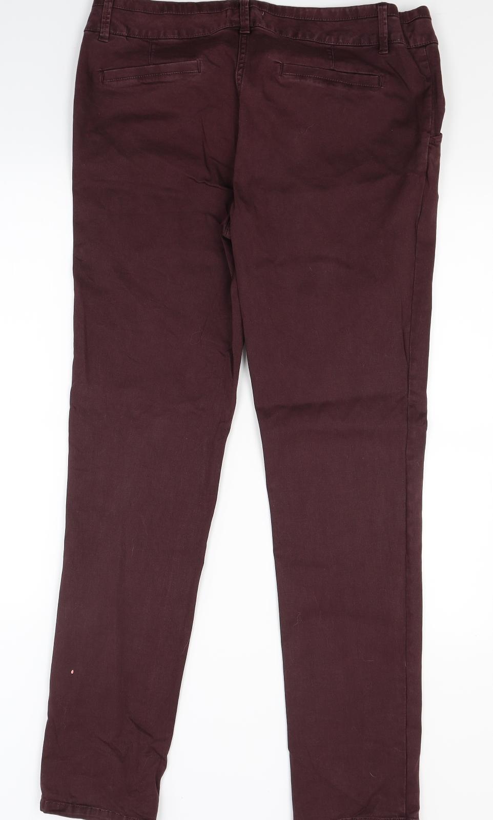 Womens UK Size 12 Papaya Regular Fit Skinny Red Jeans