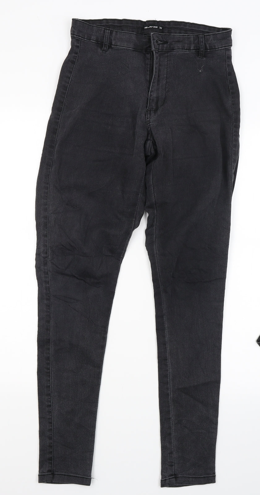 Womens UK Size XS Diverse Slim Fit Skinny Black Jeans