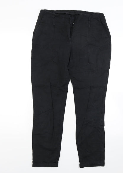 Womens UK Size 10 Preworn Regular Fit  Black Trousers