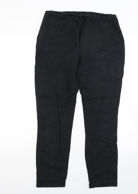 Womens UK Size 10 Preworn Regular Fit  Black Trousers