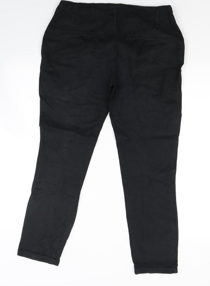 Womens UK Size 10 Preworn Regular Fit  Black Trousers