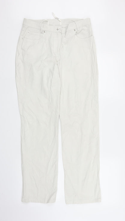 Madeline Womens White   Carpenter Trousers Size 14 L28 in