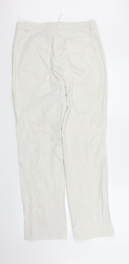 Madeline Womens White   Carpenter Trousers Size 14 L28 in