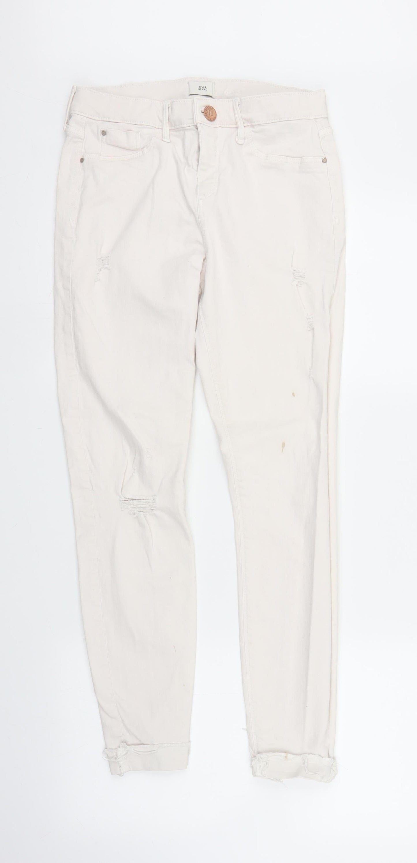 River Island Girls White  Denim Skinny Jeans Size 10 Years