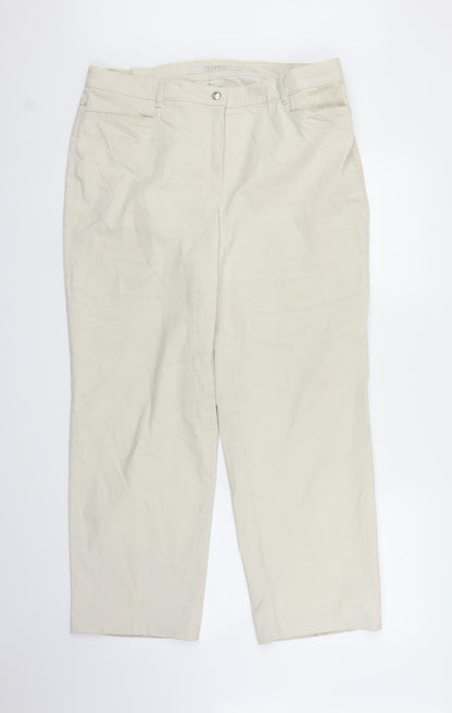 Womens UK Size M ZERRES Regular Fit Capri Beige Trousers