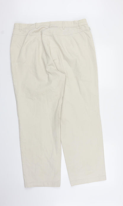 Womens UK Size M ZERRES Regular Fit Capri Beige Trousers