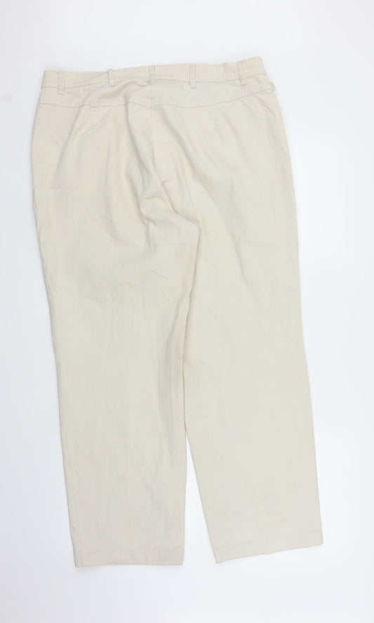 Womens UK Size M ZERRES Regular Fit Capri Beige Trousers
