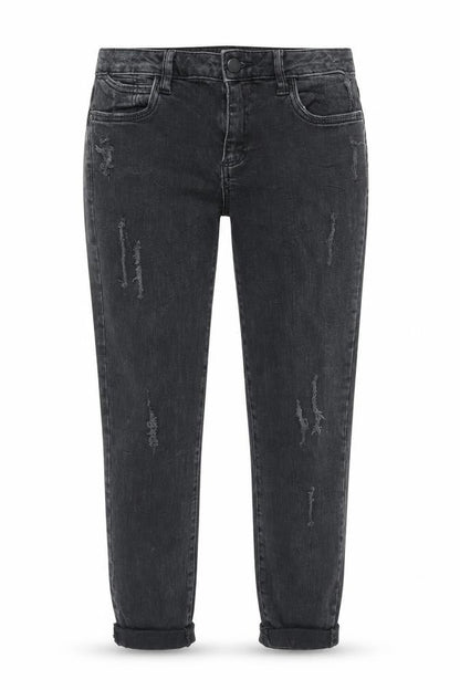Womens UK Size 10 Denim Co Regular Fit Cropped Black Jeans
