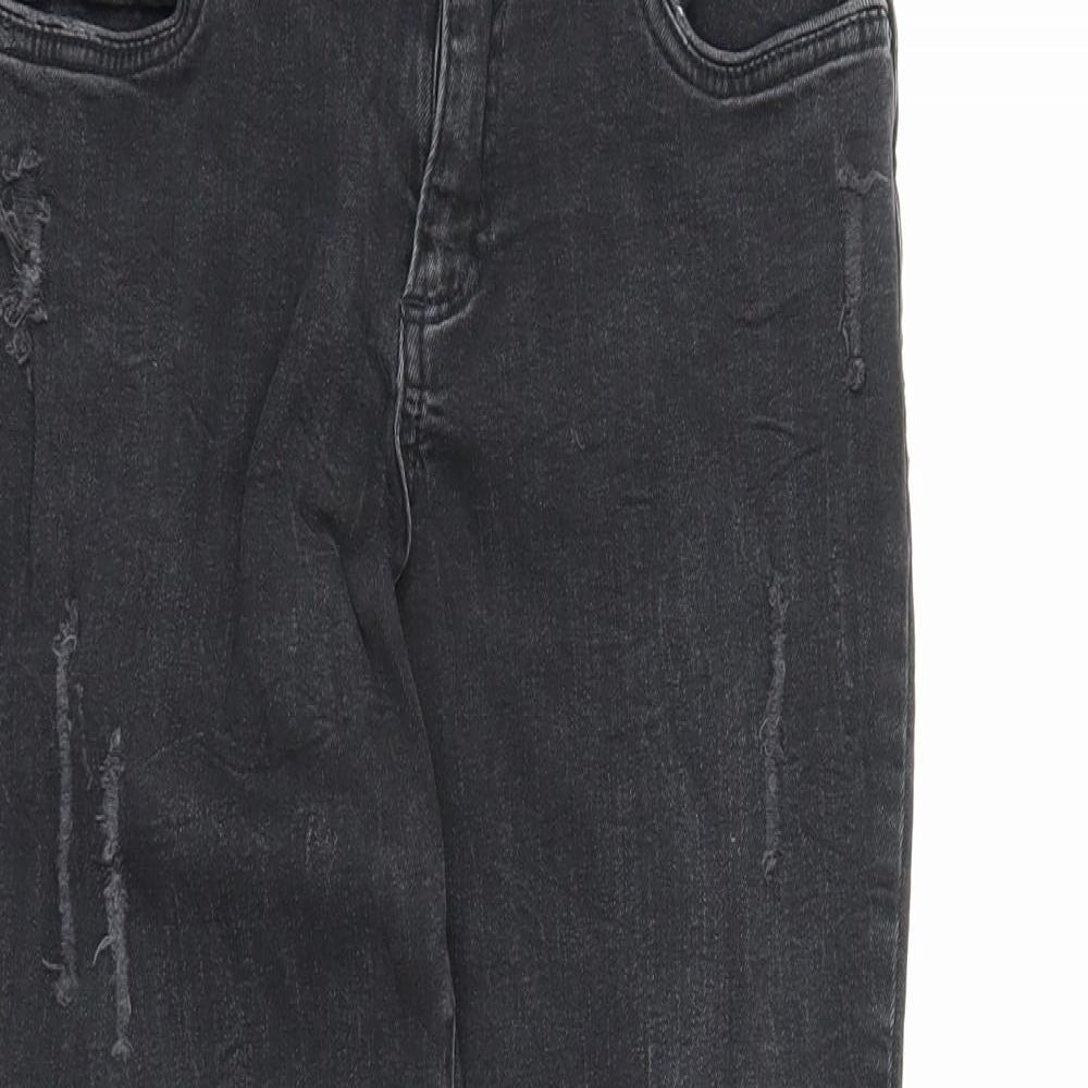 Denim Co Womens Black  Denim Cropped Jeans Size 10 L23 in