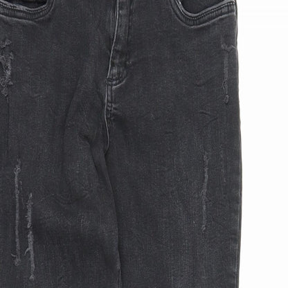 Denim Co Womens Black  Denim Cropped Jeans Size 10 L23 in