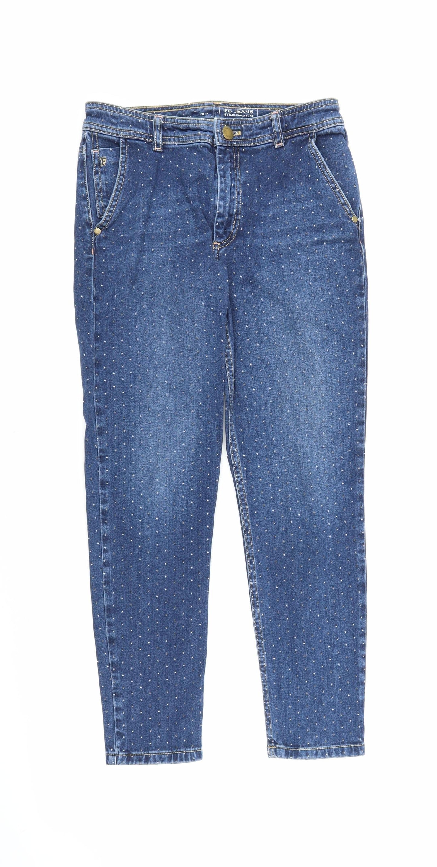 FC  Womens Blue  Denim Skinny Jeans Size 10 L25 in - Spotted