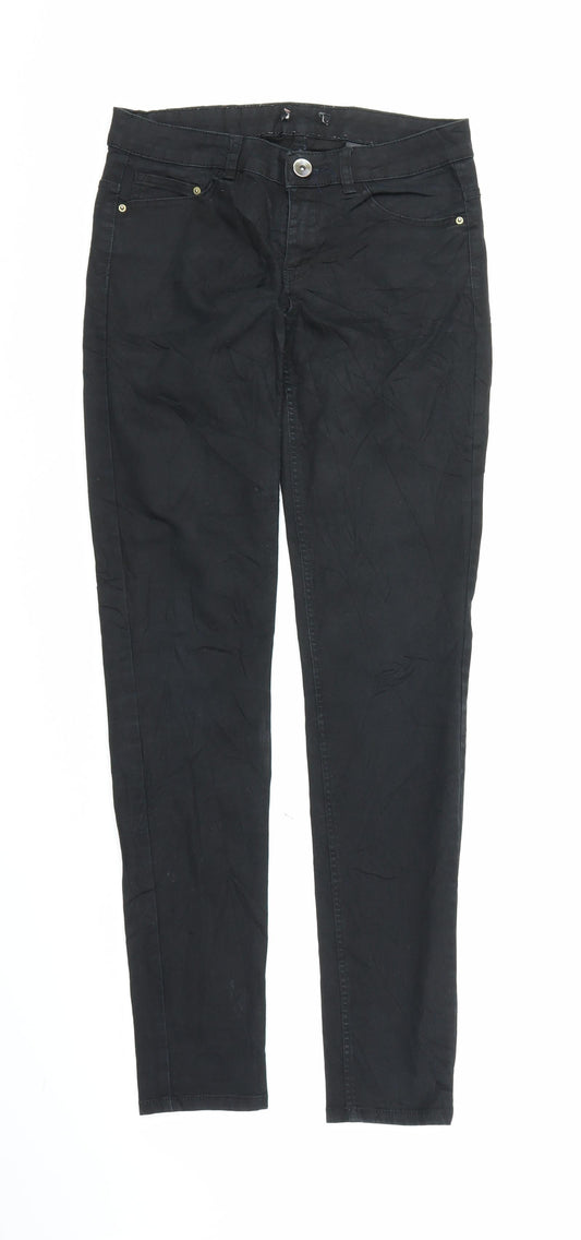Womens UK Size S Preworn Regular Fit Skinny Black Jeans