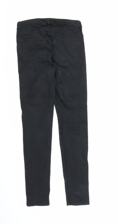 Womens UK Size S Preworn Regular Fit Skinny Black Jeans