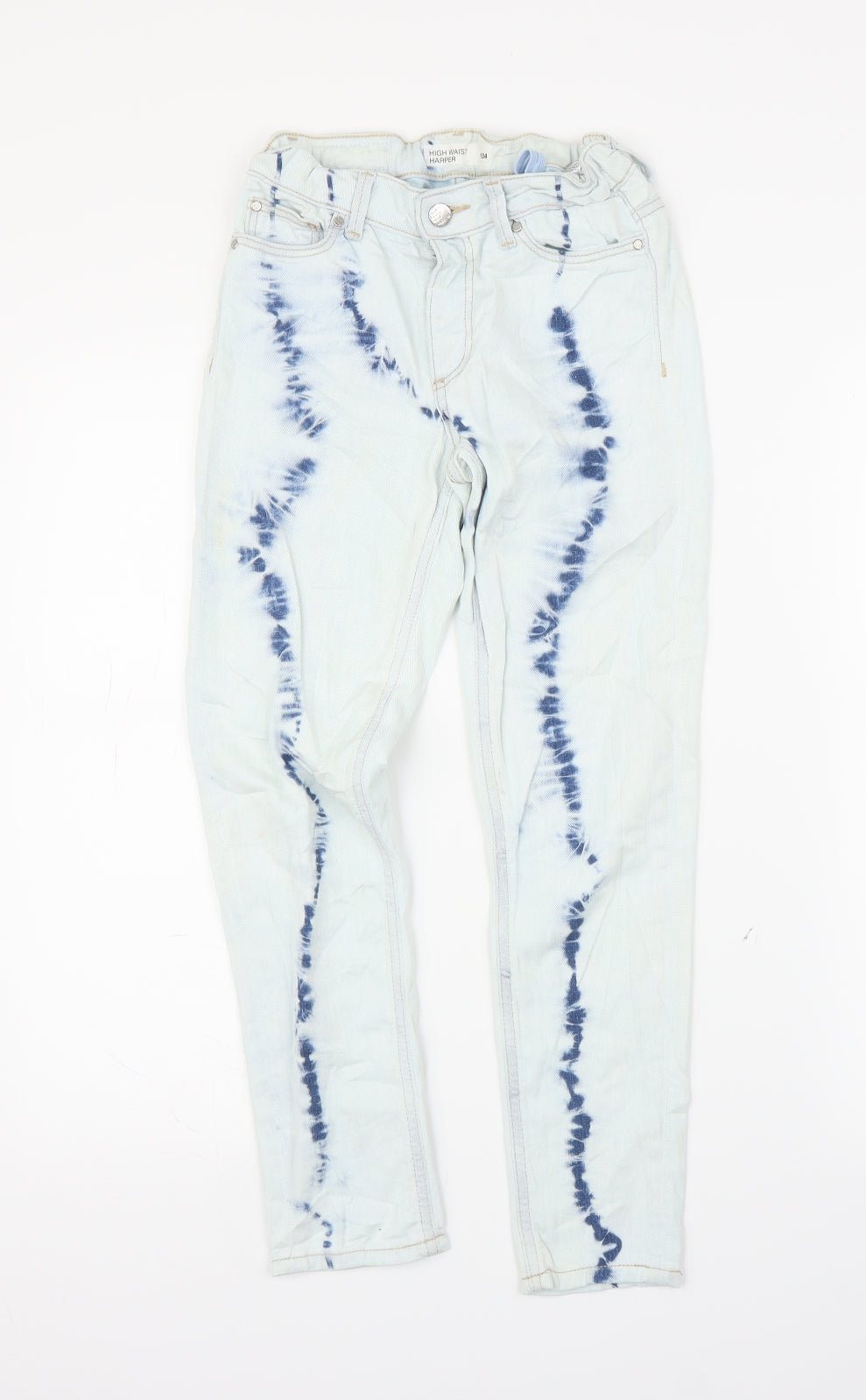 Cubus Girls Blue Tie Dye Denim Skinny Jeans Size 9-10 Years